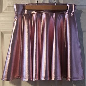 EXCHIC Pink Metallic Mini Skirt